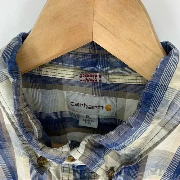 Carhartt XL Tall Short sleeve plaid shirt - Picture 7 of 10